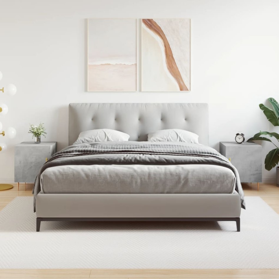 Mesitas noche 2 uds madera ingeniería gris hormigón 40x40x50