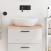 Encimera de baño madera maciza tratada marrón claro 60x40x2 cm