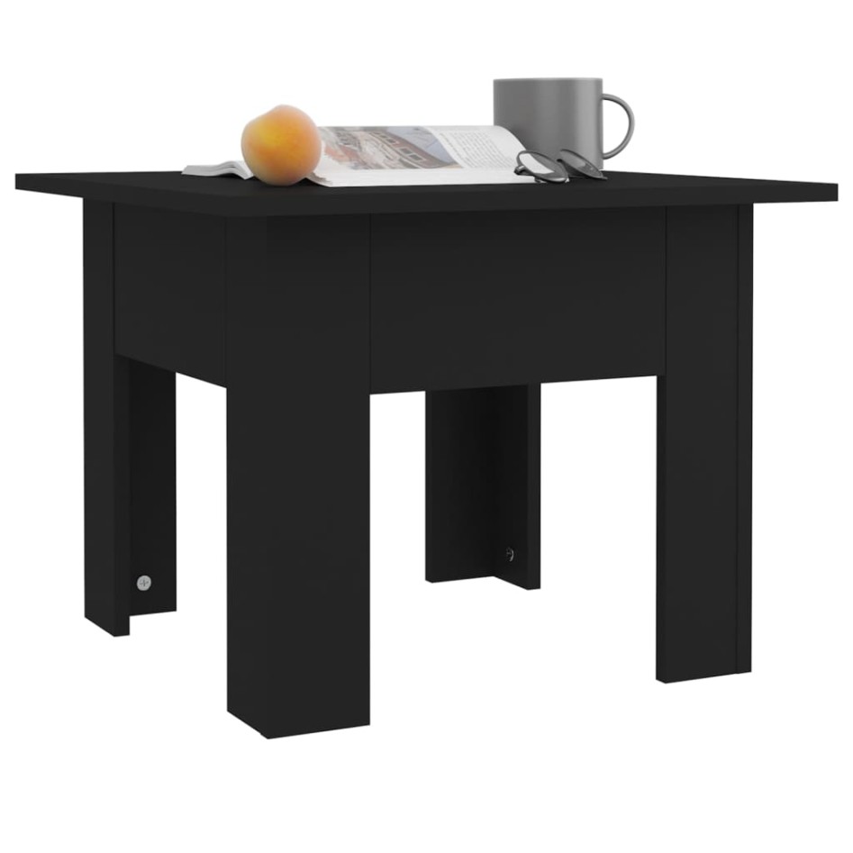 Mesa de centro madera de ingeniería negra 55x55x42