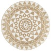 Alfombra de yute tejida a mano con estampado blanco 120 cm