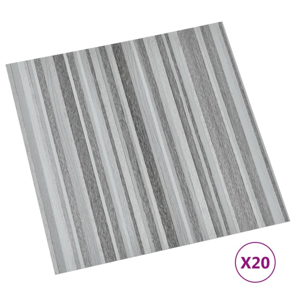 Tarimas de suelo autoadhesivas 20 uds PVC gris claro 1,86