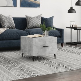 Mesa de centro madera de ingeniería gris hormigón 50x50x40