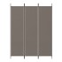 Biombo divisor de 3 paneles de tela gris antracita 150x220
