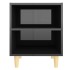 Mesita de noche con patas madera negro brillo 40x30x50