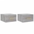 Mesitas de noche de pared 2 uds color gris Sonoma 35x35x20