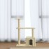 Rascador para gatos con postes de sisal crema 70