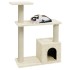 Rascador para gatos con postes de sisal crema 70