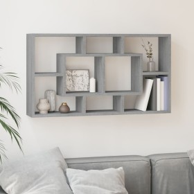 Estantería de pared con 8 compartimentos gris