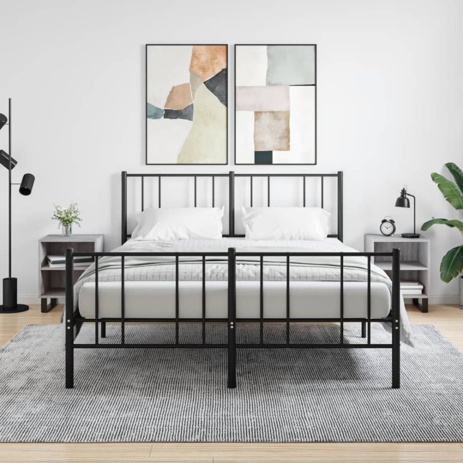 Mesitas de noche 2 uds madera ingeniería gris Sonoma