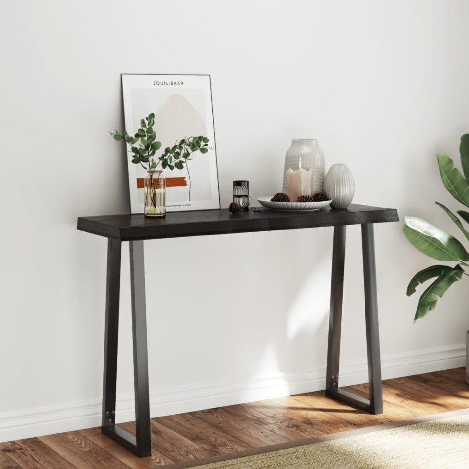 Tablero mesa madera tratada borde vivo marrón 120x40x(2-6)