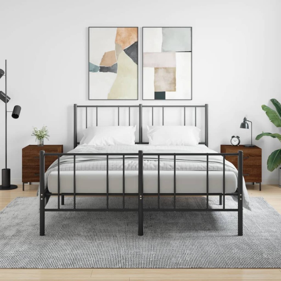 Mesita noche 2 uds madera ingeniería marrón roble 40x35x47,5