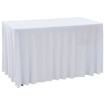 Fundas elásticas para mesa 2 uds con falda 243x76x74 cm blanco