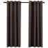 Cortinas opacas ojales look de lino 2 pzas gris topo 140x175