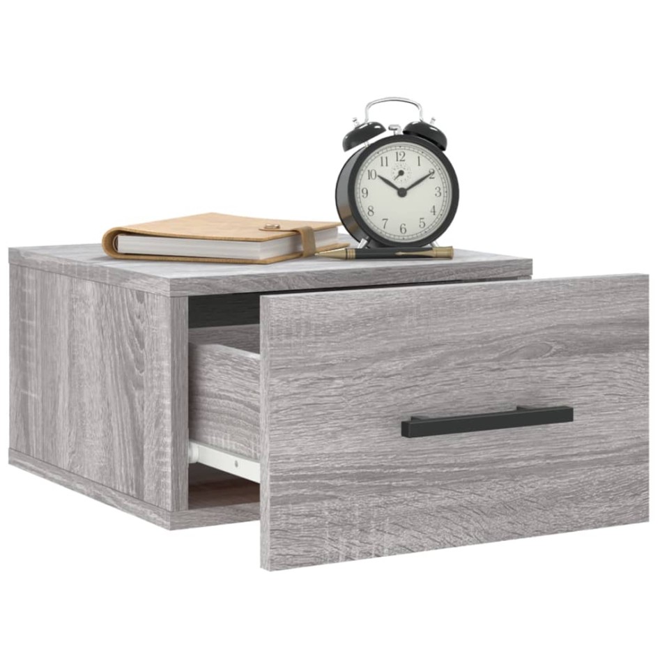 Mesitas de noche de pared 2 uds color gris Sonoma 35x35x20