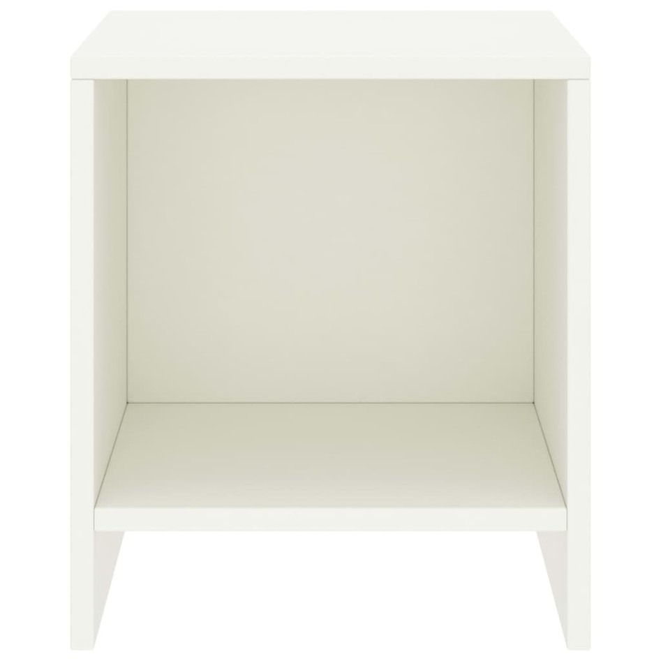 Mesita de noche madera maciza de mango blanco 35x30x40