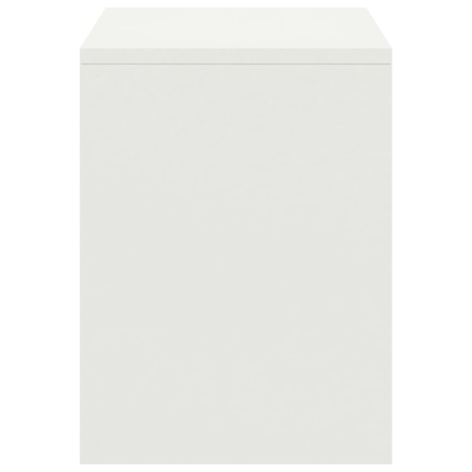 Mesita de noche madera maciza de mango blanco 35x30x40