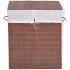 Cesto de la ropa de bambú rectangular
