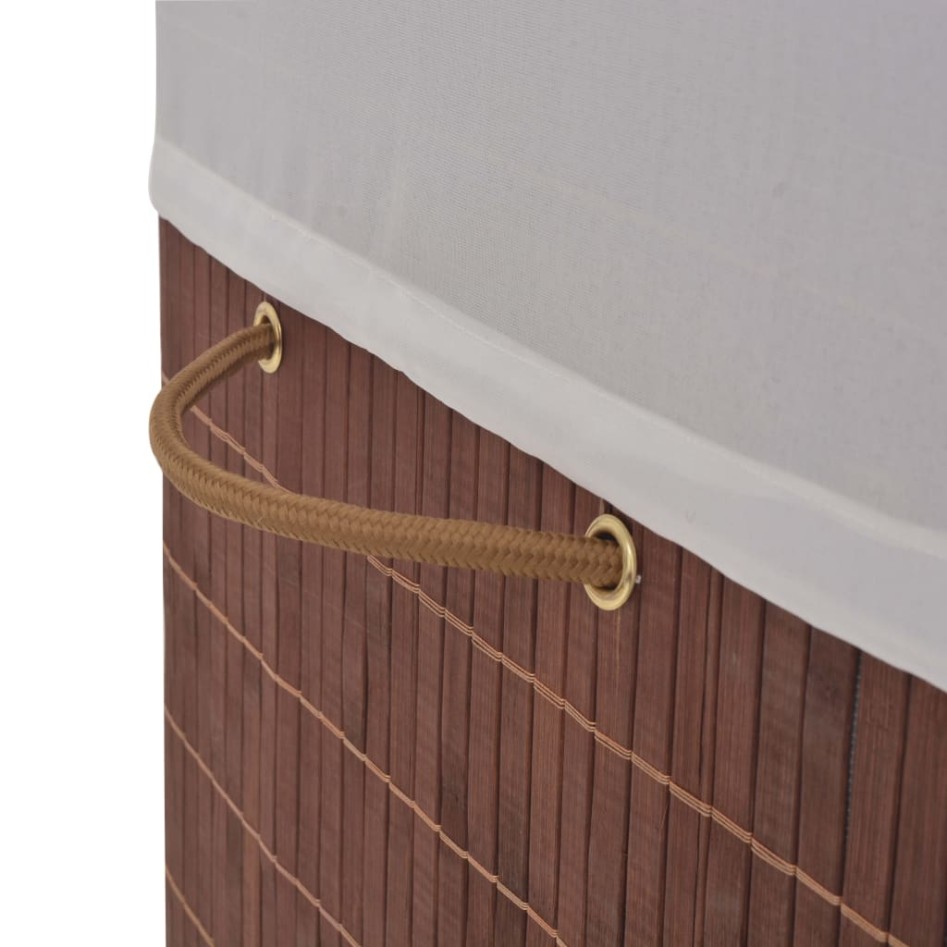 Cesto de la ropa de bambú rectangular