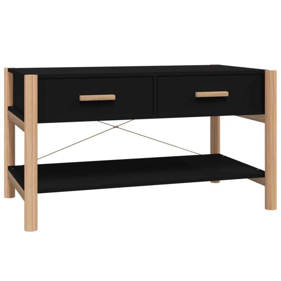 Mesa de centro madera contrachapada negro 82x48x45