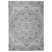 Alfombra de exterior de tejido plano rayas azules 120x170 cm