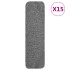 Alfombrillas de escalera 15 uds gris rectangular 75x20