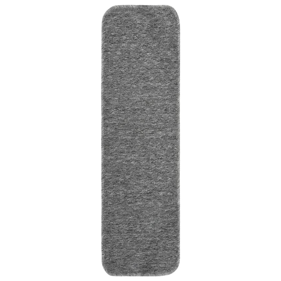 Alfombrillas de escalera 15 uds gris rectangular 75x20