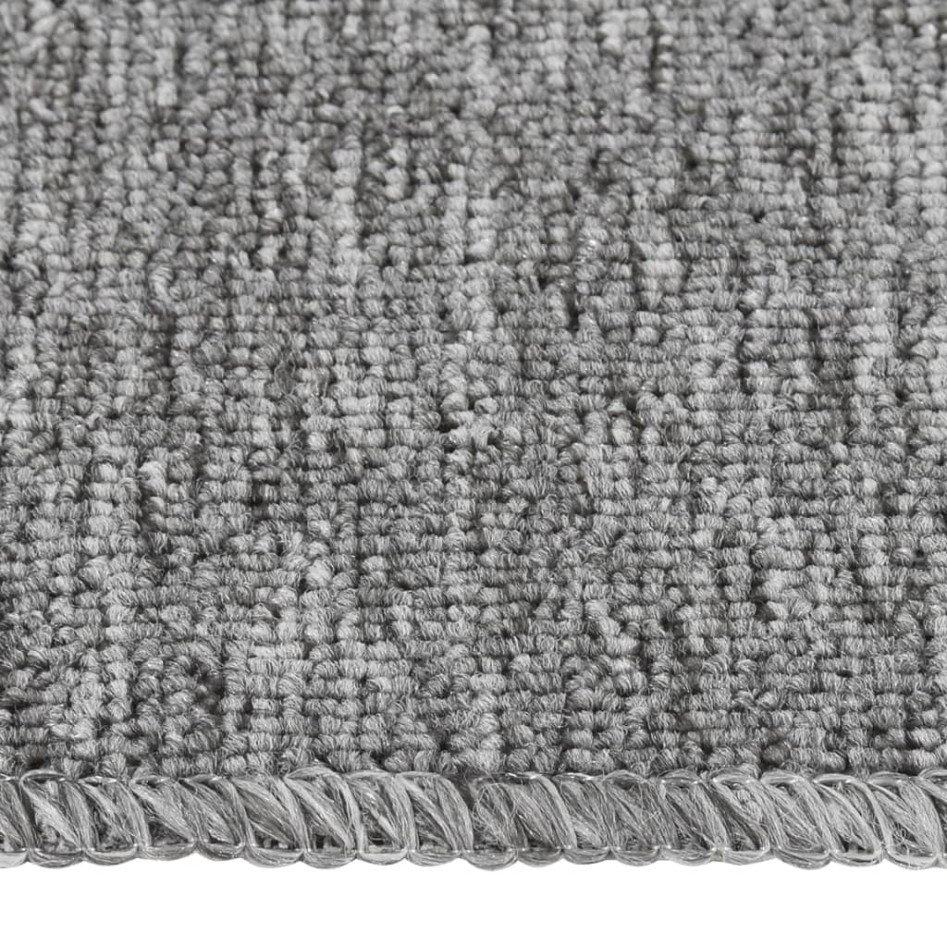 Alfombrillas de escalera 15 uds gris rectangular 75x20