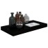Estante flotante de pared 4 uds MDF negro brillo 50x23x3,8