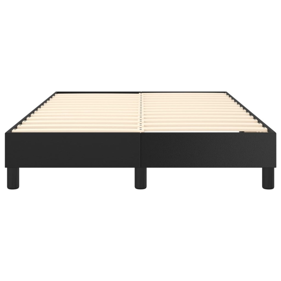 Estructura de cama box spring cuero sintético negro 120x200