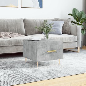 Mesa de centro madera de ingeniería gris hormigón 50x50x40
