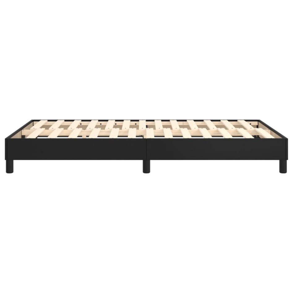 Estructura de cama box spring cuero sintético negro 120x200
