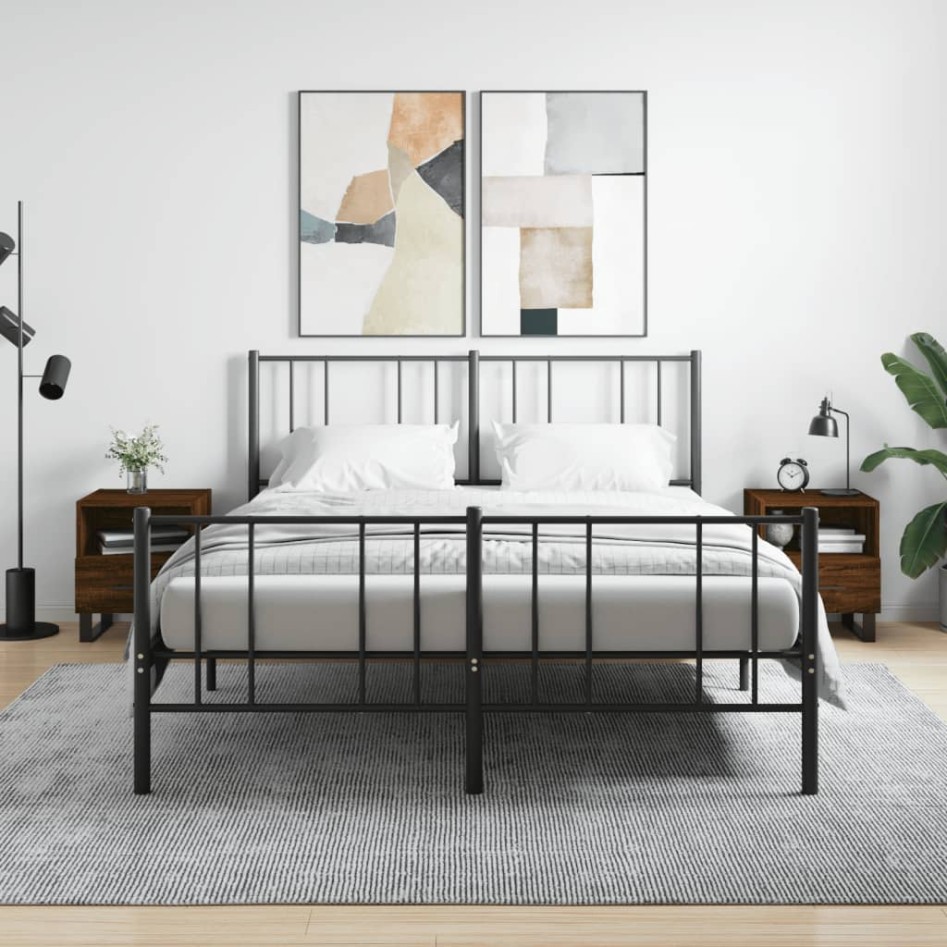 Mesita noche 2 uds madera ingeniería marrón roble 40x35x47,5