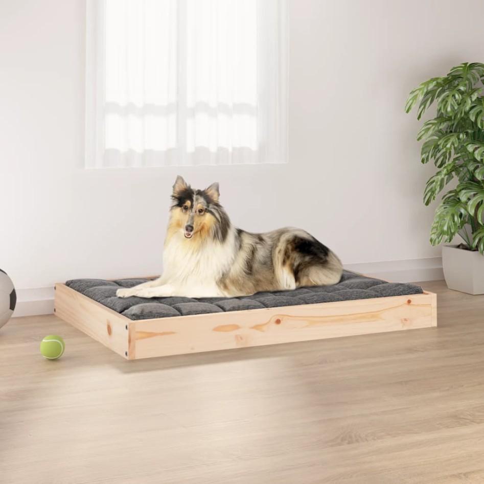 Cama para perros madera maciza de pino 91,5x64x9