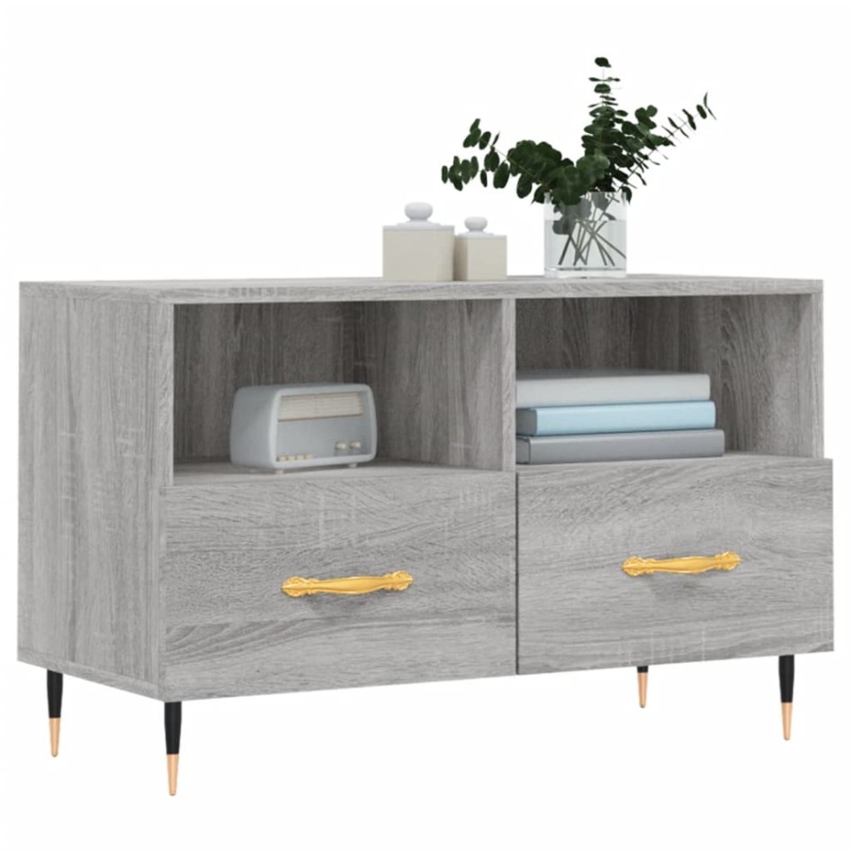Mueble de TV madera de ingeniería gris Sonoma 80x36x50