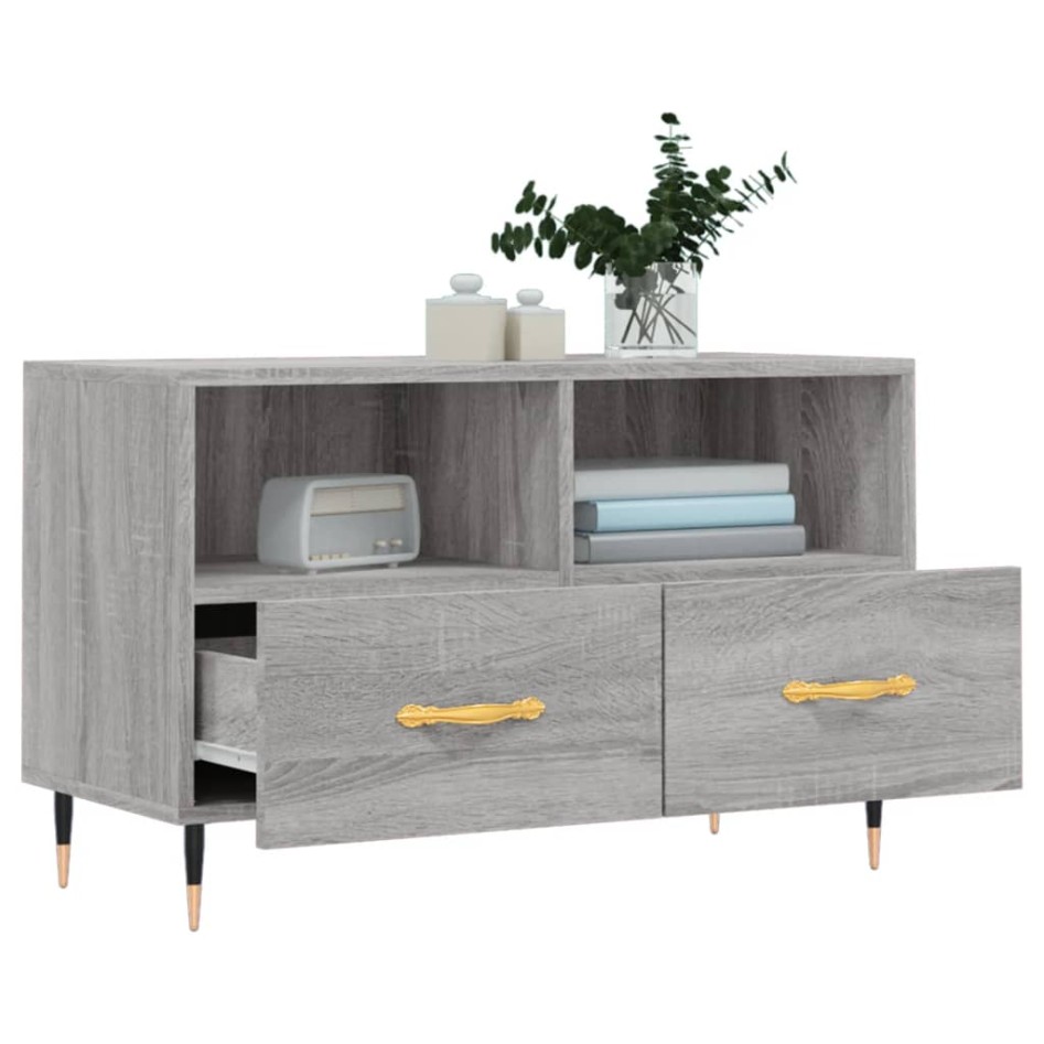 Mueble de TV madera de ingeniería gris Sonoma 80x36x50