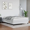 Estructura de cama box spring cuero sintético blanco 140x190 cm