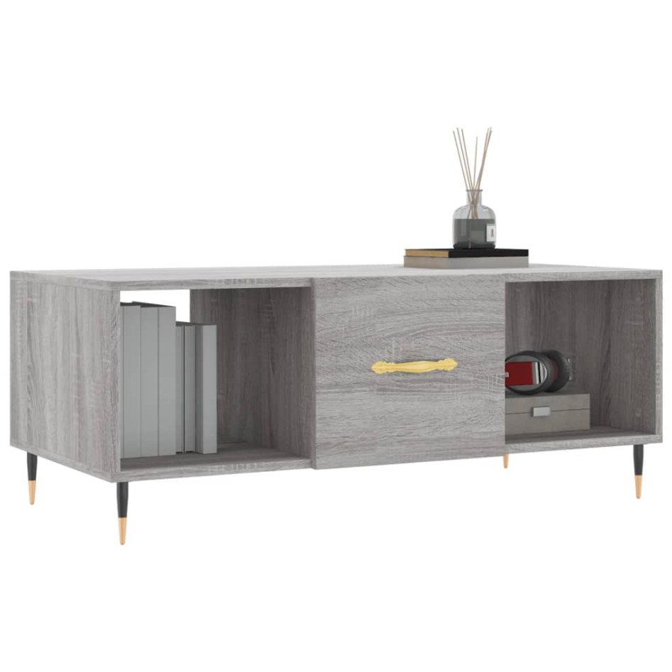 Mesa de centro madera contrachapada gris Sonoma 102x50x40
