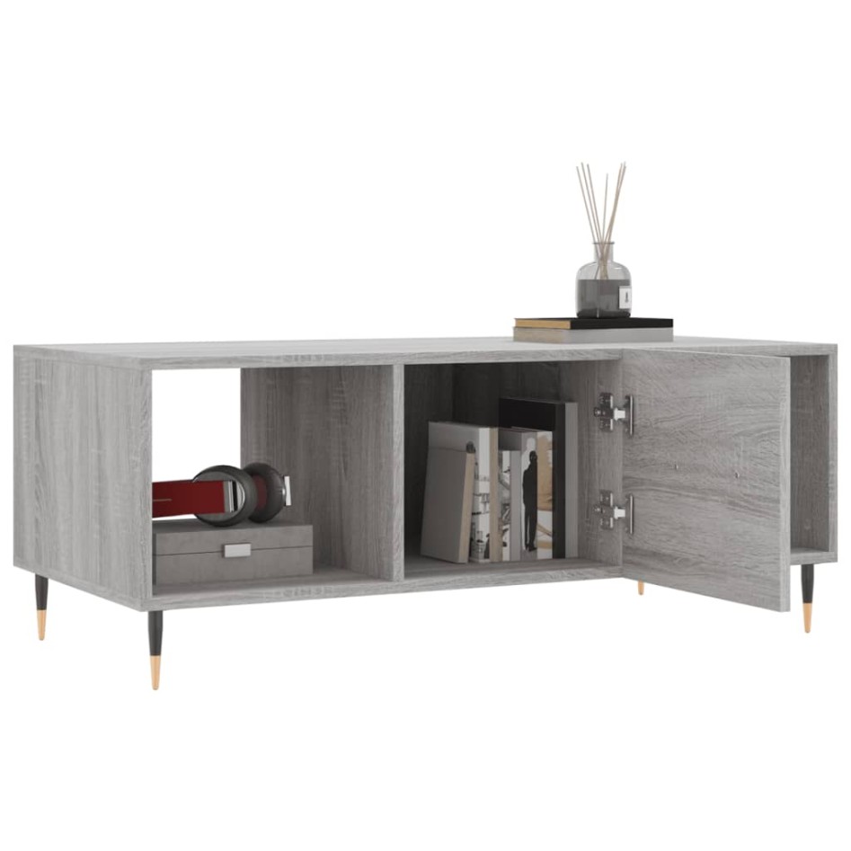 Mesa de centro madera contrachapada gris Sonoma 102x50x40