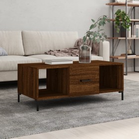 Mesa de centro madera contrachapada roble marrón 102x50x40