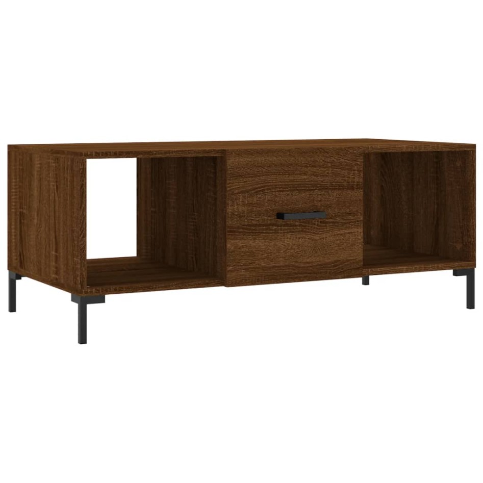 Mesa de centro madera contrachapada roble marrón 102x50x40