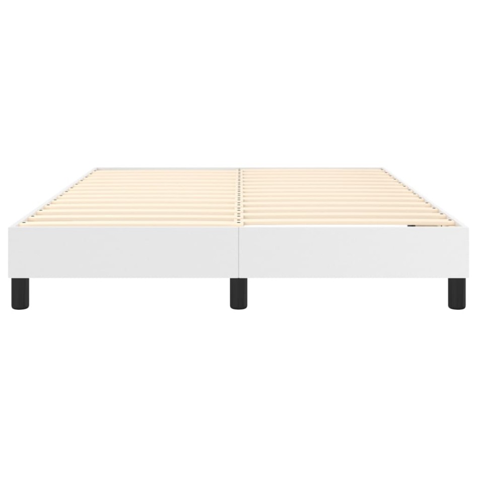 Estructura de cama box spring cuero sintético blanco 140x190