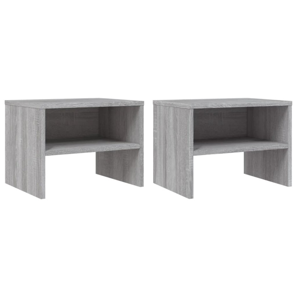 Mesitas de noche 2 uds contrachapada gris Sonoma 40x30x30
