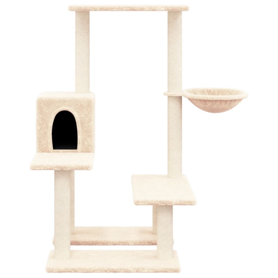 Rascador para gatos con postes de sisal color crema 94,5