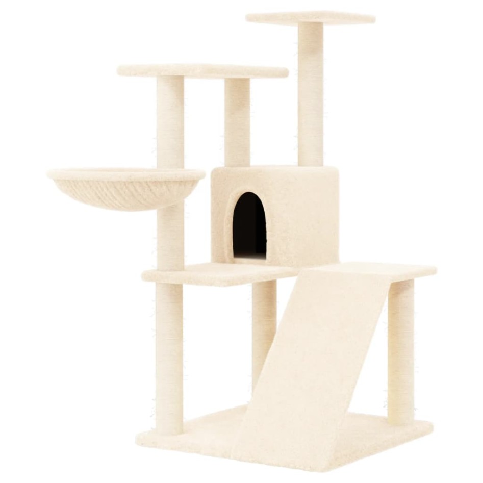 Rascador para gatos con postes de sisal crema 94