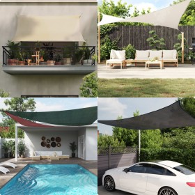 Toldo de vela gris taupe HDPE 160 g/m² 5x7x7