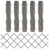 Vallas enrejado 5 uds madera maciza de abeto gris 180x60