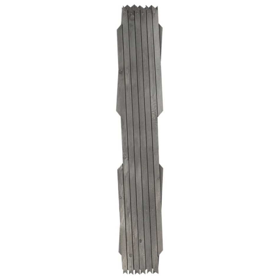 Vallas enrejado 5 uds madera maciza de abeto gris 180x60