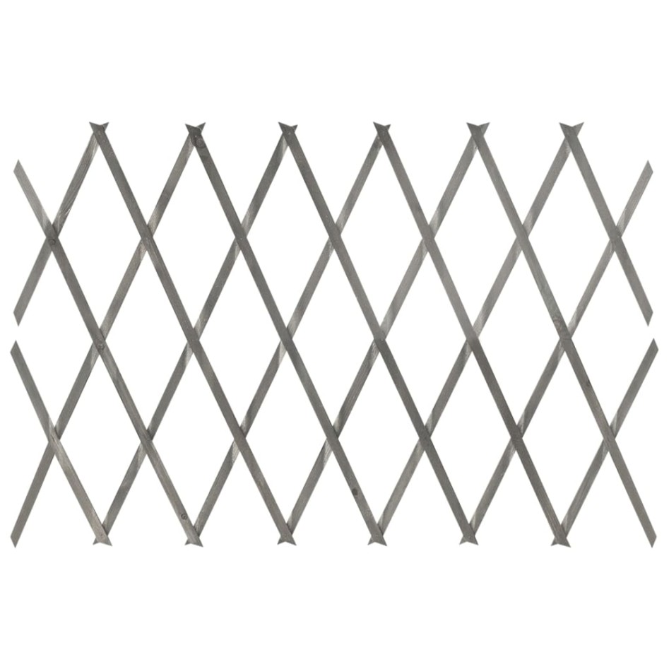 Vallas enrejado 5 uds madera maciza de abeto gris 180x60