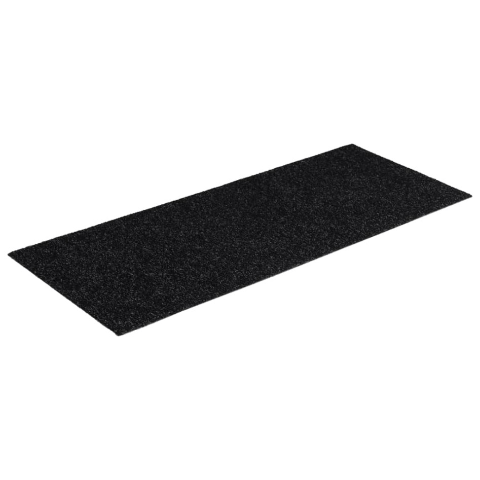 Alfombrilla autoadhesiva escalera 15 uds negro 60x25
