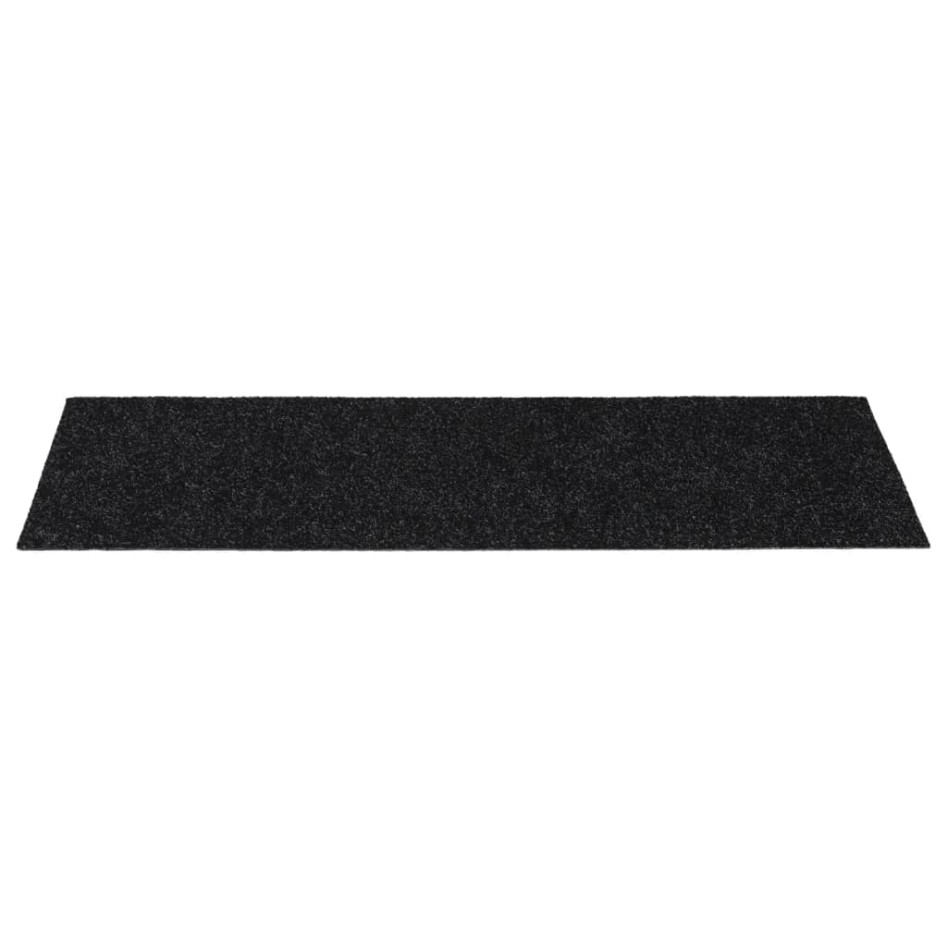 Alfombrilla autoadhesiva escalera 15 uds negro 60x25